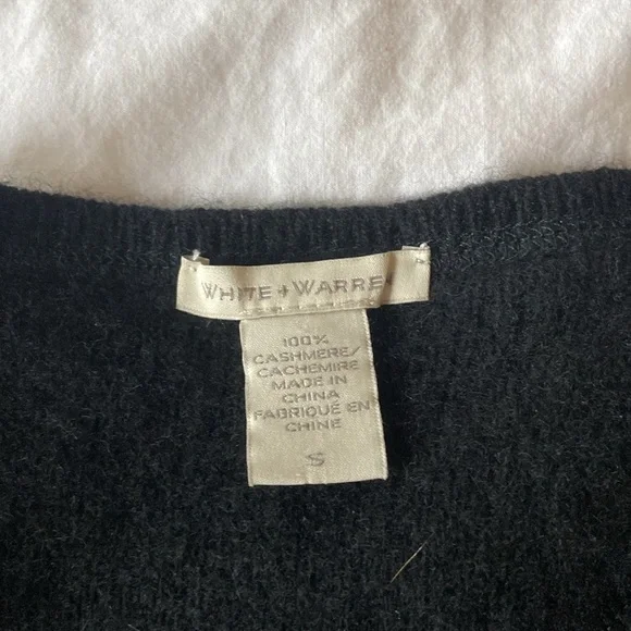 White + Warren Cashmere Waffle Sweatshirt, S - Picture 7 of 8